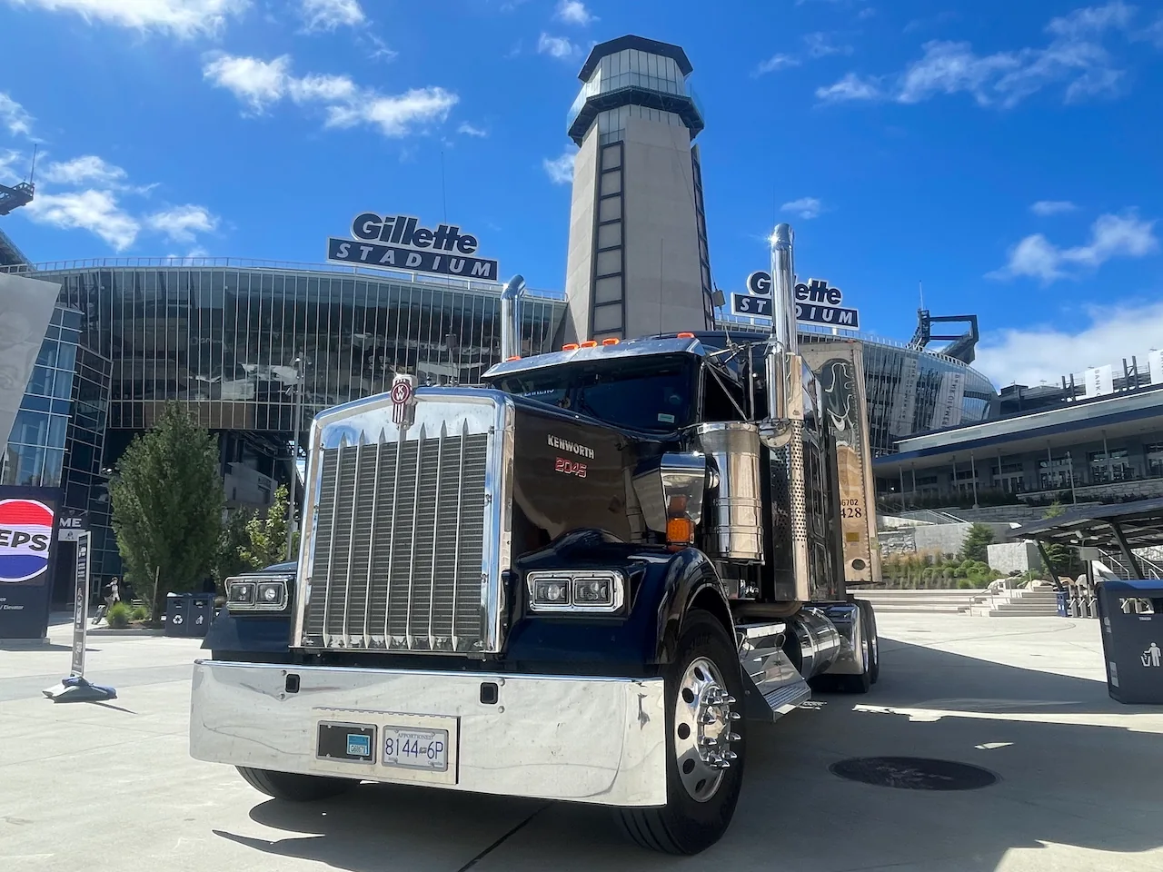 Running Turtle truck staged outside a stadium